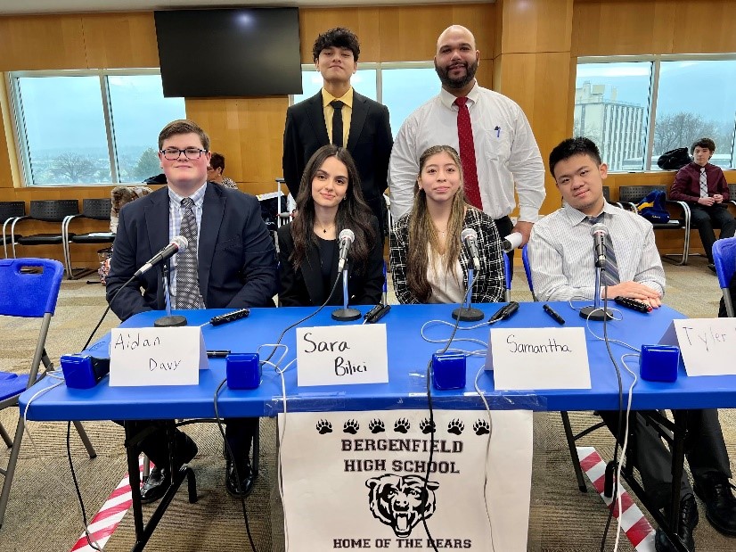 the bergenfield high school team at the 2024 new jersey high school consumer bowl
