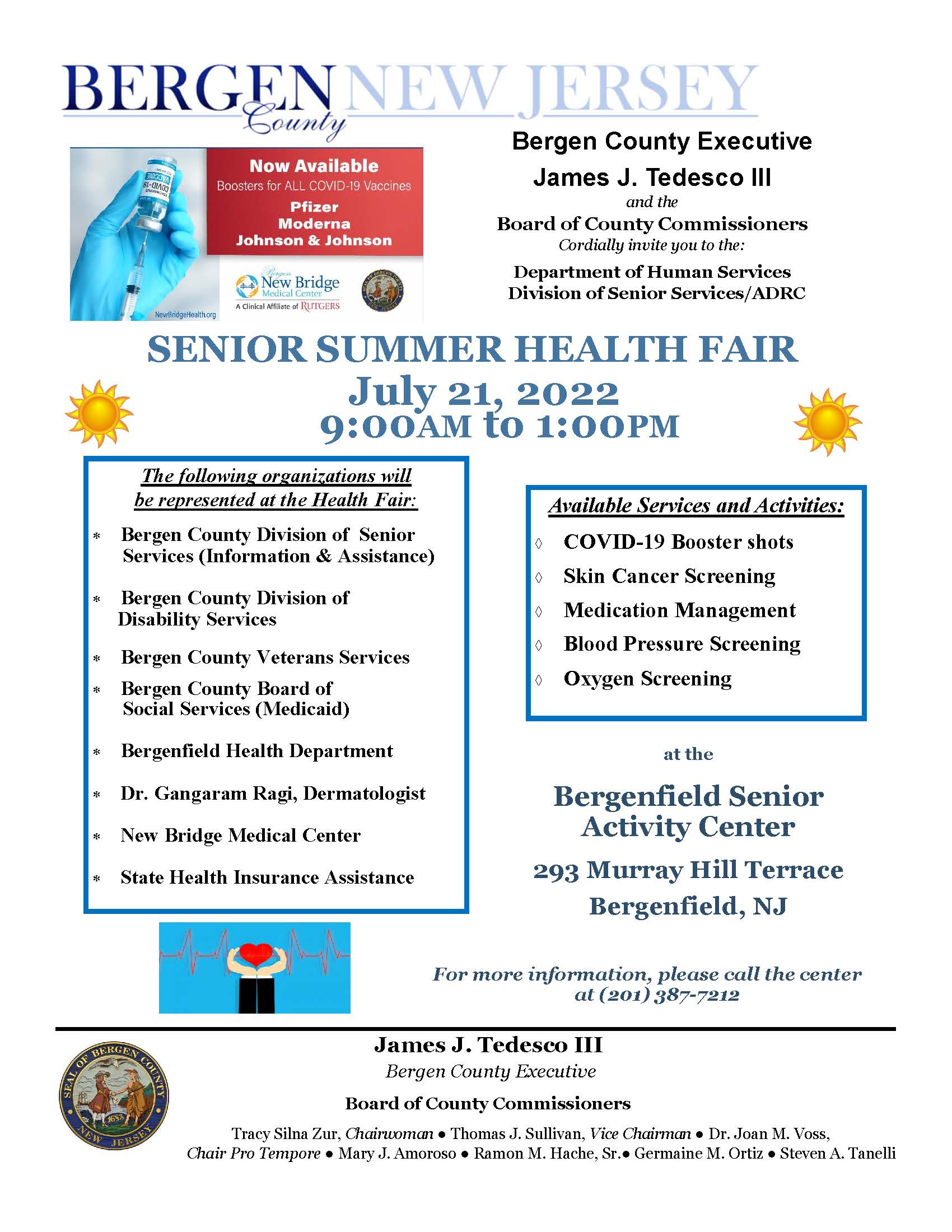 bergenfield covid event summer health fair flyer 
