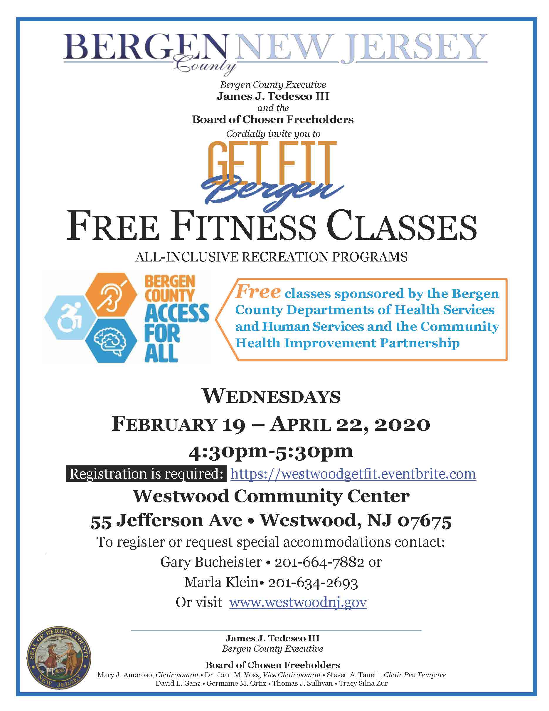 Fitness Classes Westwood Feb Apr 2020 