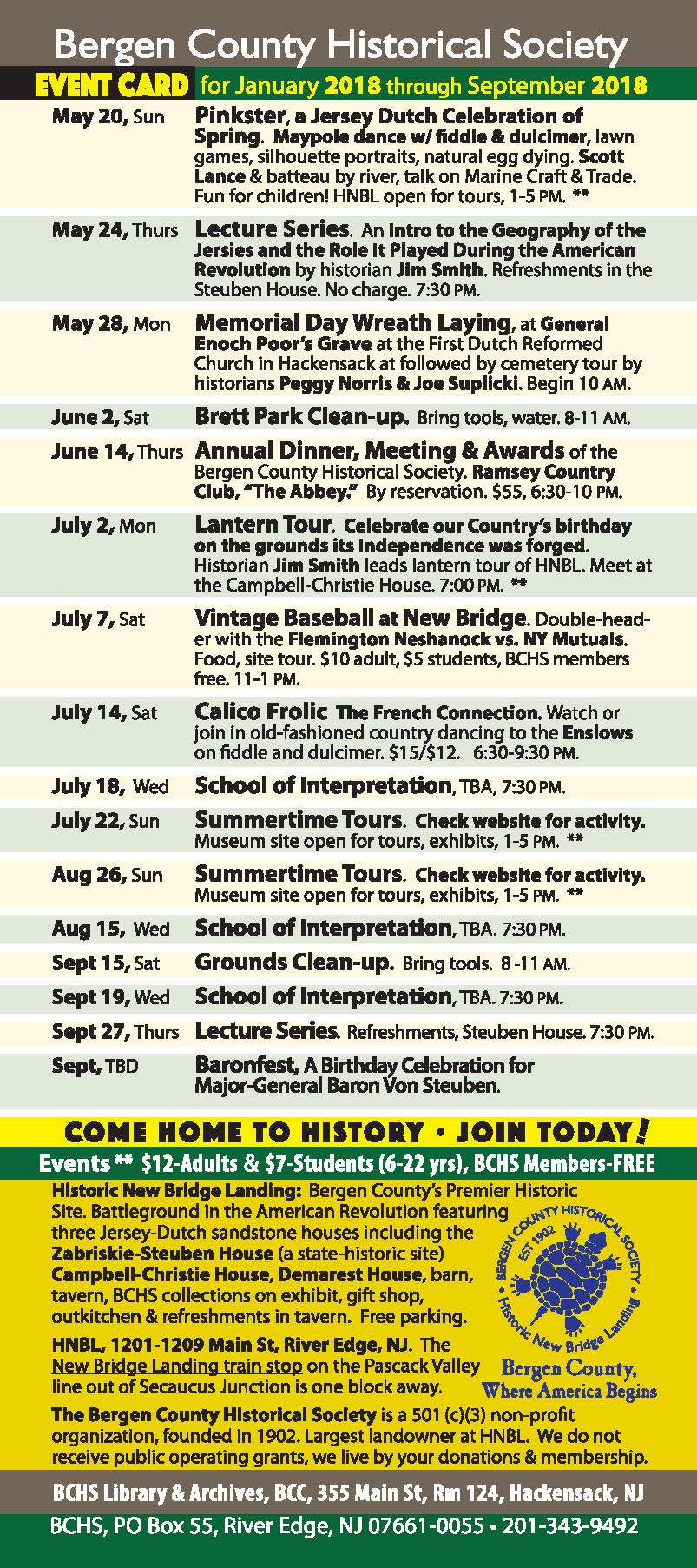 BCHS 2018.EVENTS Page 1